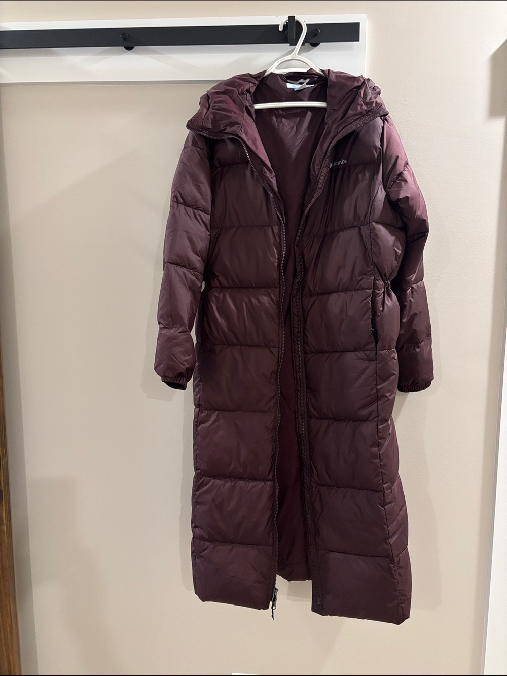 Columbia Long Hooded Puffer Coat - Plum